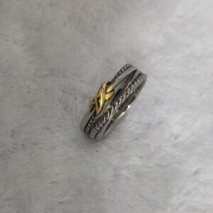 David Yurman X Crossover Band (Sterling Silver/18K Gold), Size 6
